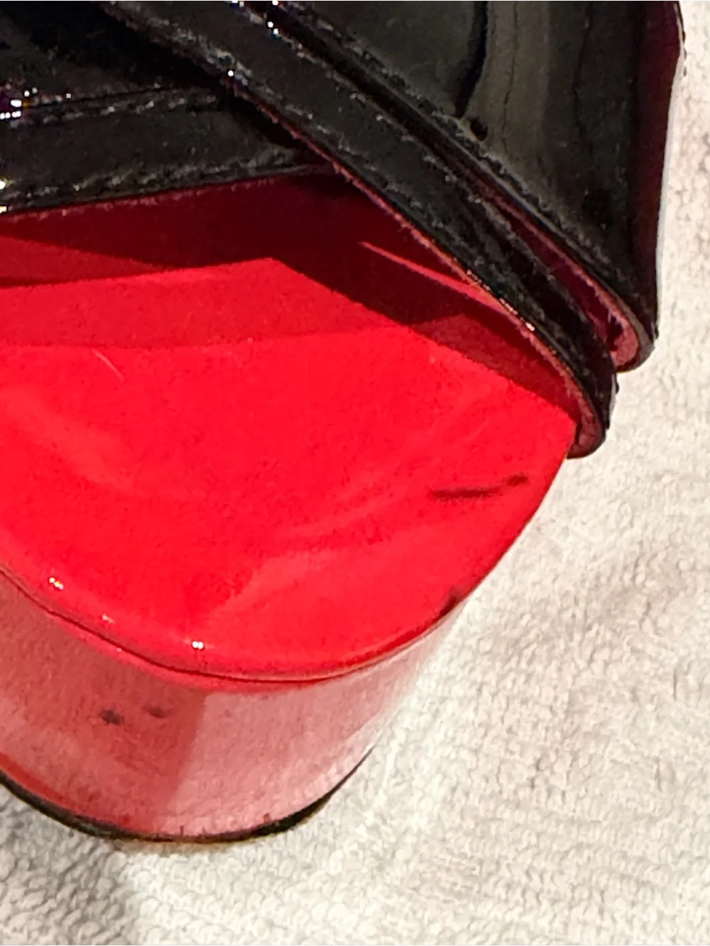 Sonia Rykiel Black Patent Leather Strappy Wedges with Pink Platform